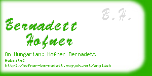 bernadett hofner business card